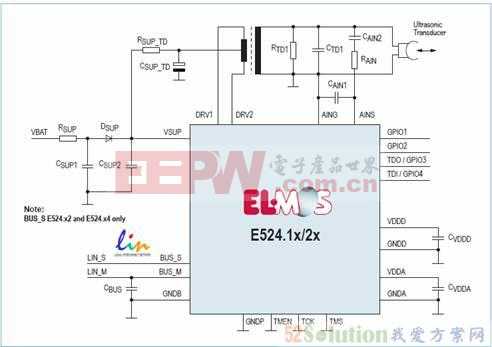 艾尔默斯E524.14带LIN的智能超声波倒车辅助系统