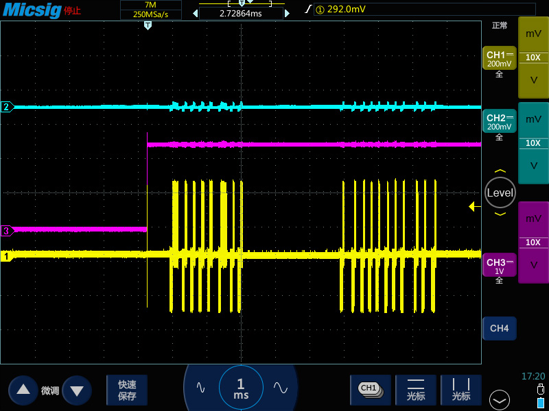 4示波器测高频长串方波脉冲变成了锯齿波.jpg