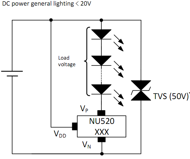 NU520倒装集成电路IC应用电路