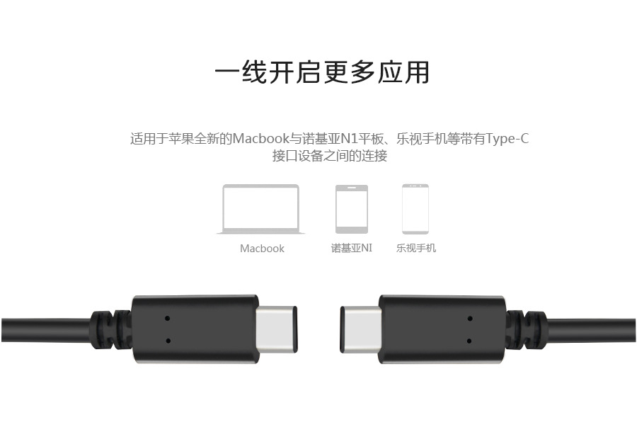 USB3.1 Type-C对Type-c3.1PD快充线手机平板数据线公对公充电线