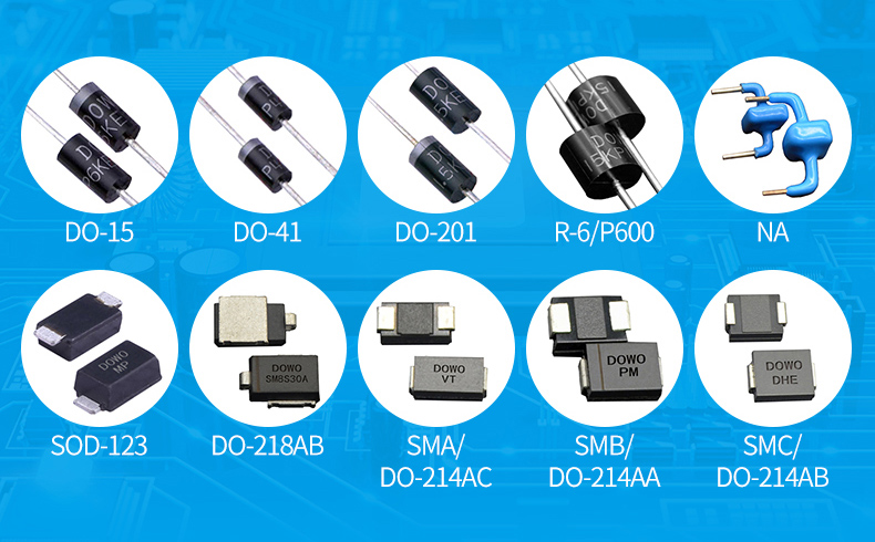 瞬变电压抑制二极管封装：SOD-123，型号齐全