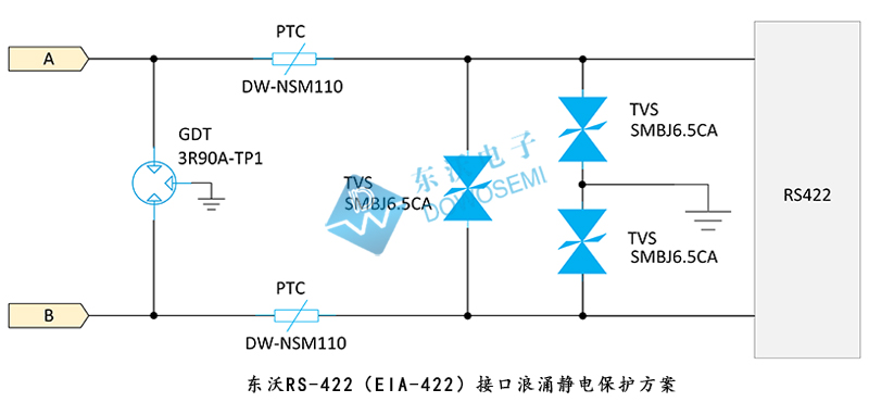 SMBJ6.5CA 双向TVS二极管 RS-422总线浪涌保护器件