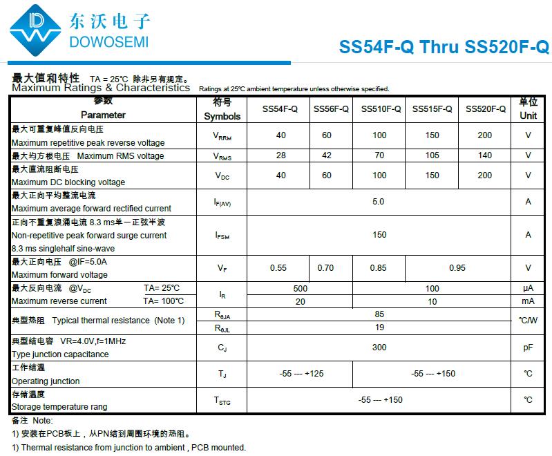 10SQ020肖特基二极管工厂 品牌东沃 现货直供