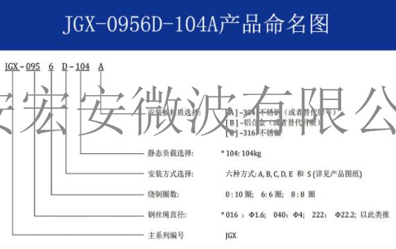 西安宏安機載車載設備隔振JGX-0956D-104A钢丝绳隔振器