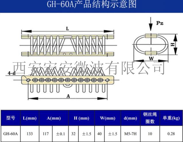 西安宏安仪表仪器减振-GH-60A型钢丝绳隔振器
