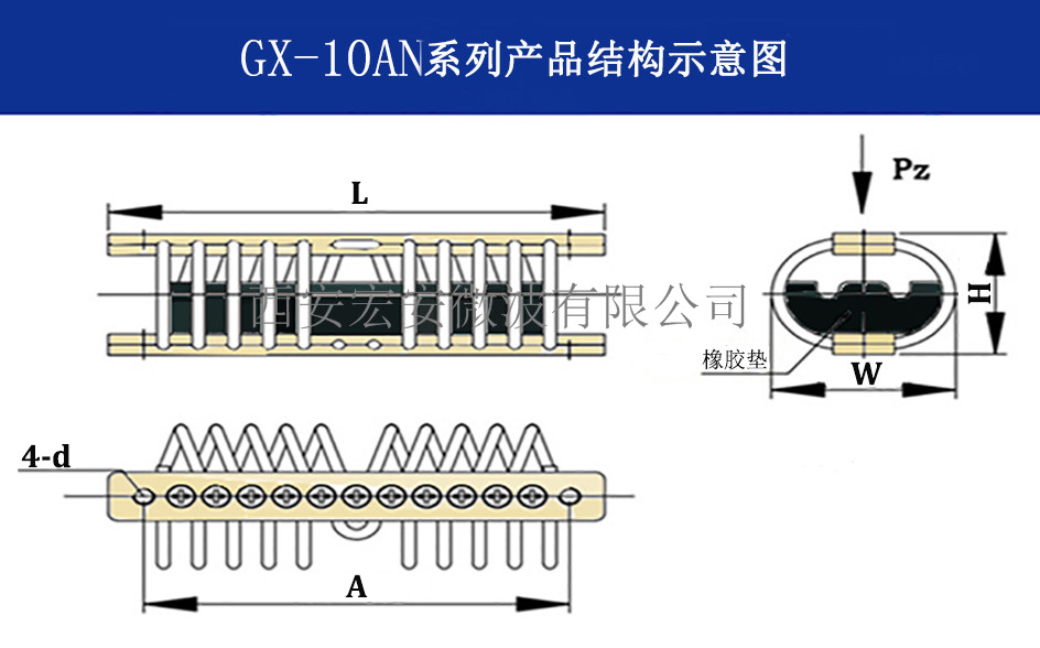 西安宏安舰载电子设备减振GX-10AN系列钢丝绳隔振器