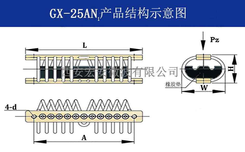 西安宏安发射系统隔振抗冲击-GX-25AN1钢丝绳隔振器