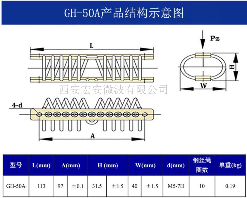 西安宏安电子设备防震用-GH-50A摩擦阻尼隔振器
