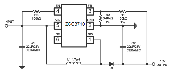 DCDC   24V2A升压芯片ZCC3710  可用于移动电源/小风扇