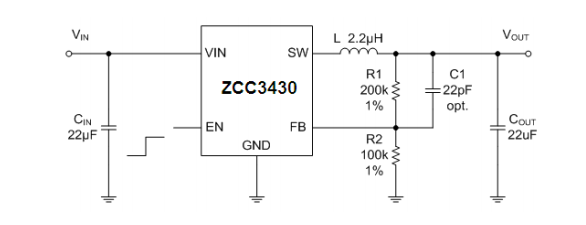 同步降压芯片ZCC3430  电流3A  小封装