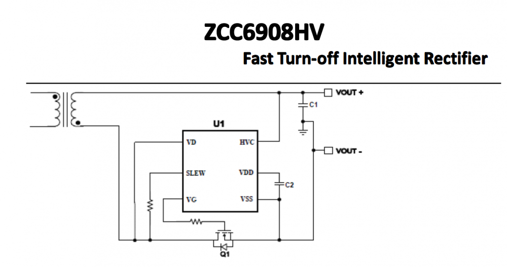 PD电源 低边/高边同步整流芯片ZCC6908 完美兼容MP6908