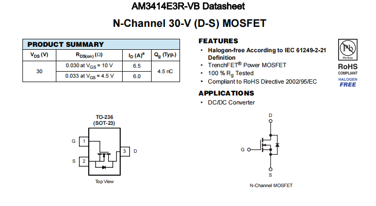 AM4407M8R-VB一种P—Channel沟道SOP8封装MOS管