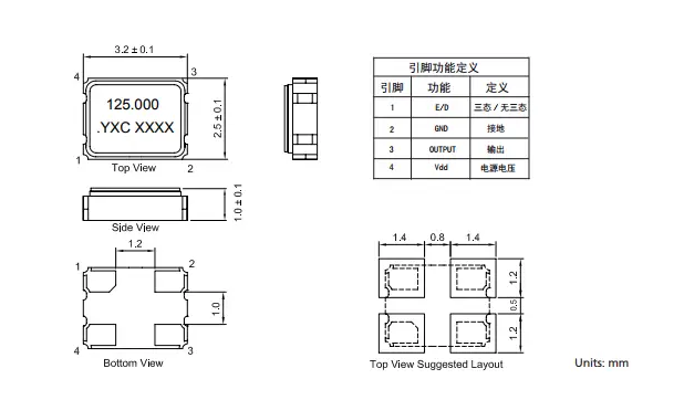 四个引脚无源晶振的接线方法