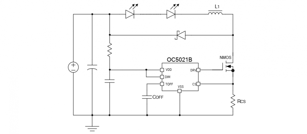 测试欧创芯OC 5021B原装芯片，降压型恒流驱动控制芯片, 封装SOT23-6