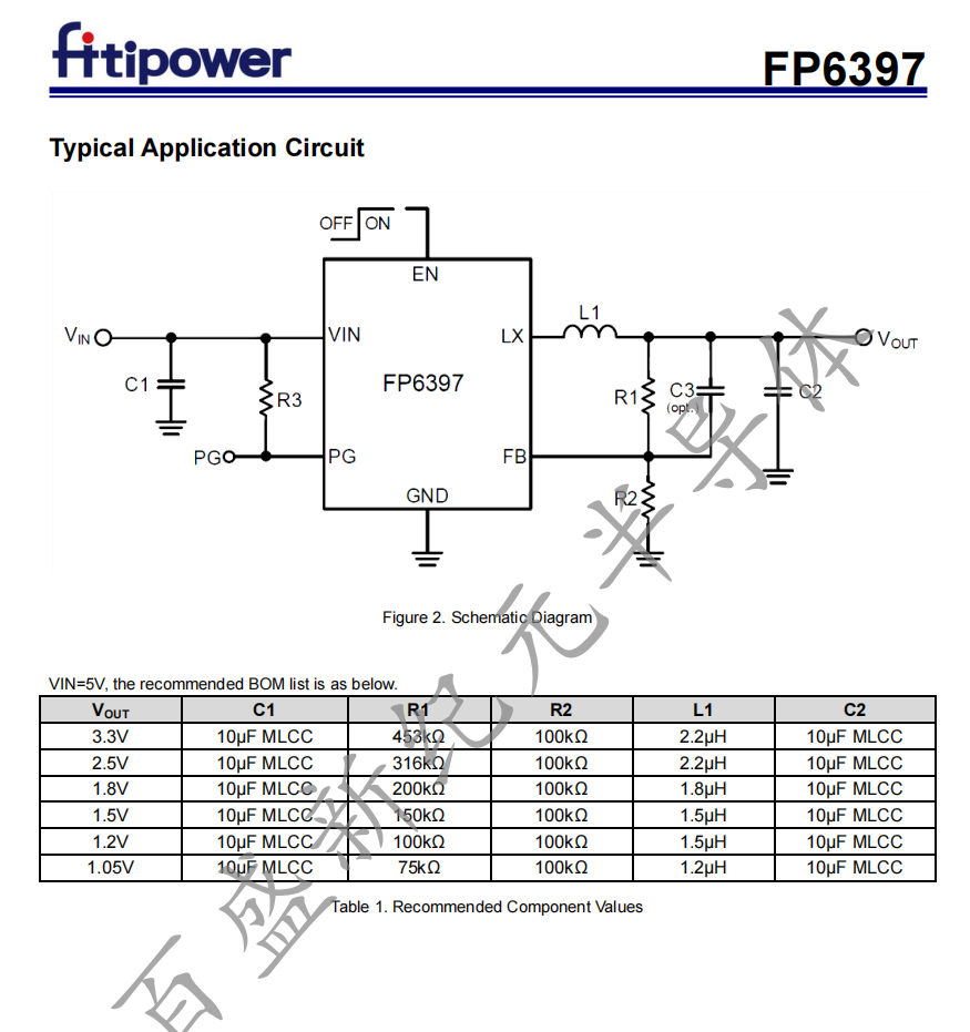 FP6397 2A同步降压芯片 DC-DC转换器 百盛电子代理商