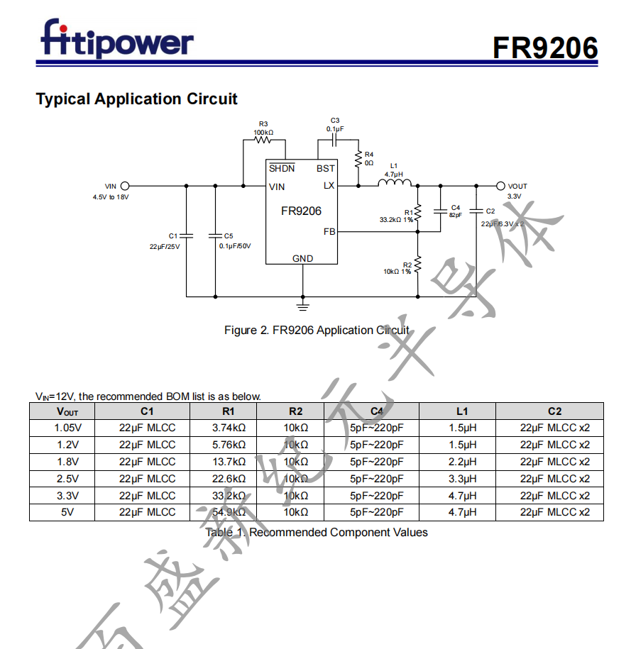 FR9206 SOT23-6 3A同步降压芯片 DC-DC转换器 百盛电子代理商