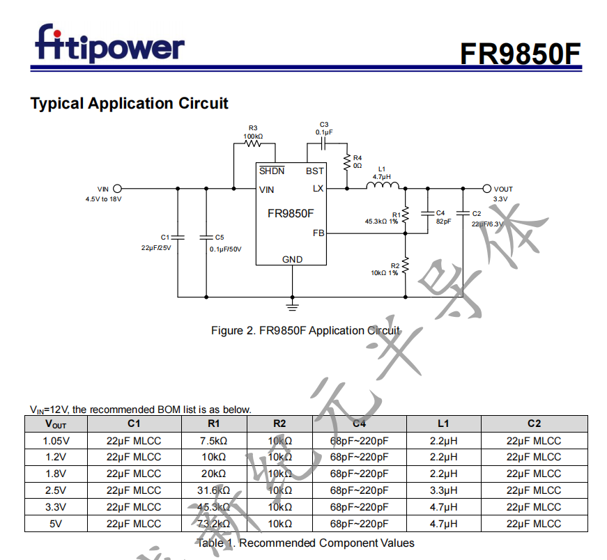 FR9850F SOT23-6 2A同步降压芯片 DC-DC转换器 百盛电子代理商