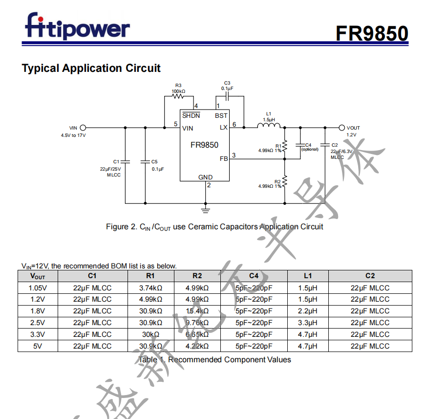 FR9850 SOT23-6 2A同步降压芯片 DC-DC转换器