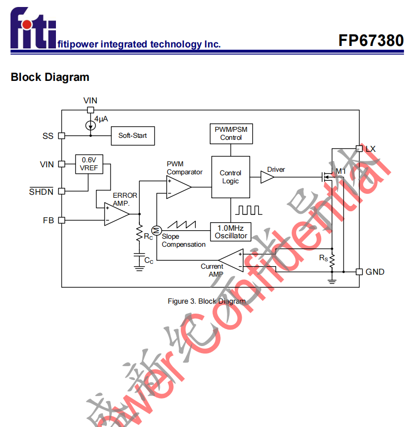 FP67380 TDFN-6 2.5电流模式升压DC/DC转换器IC