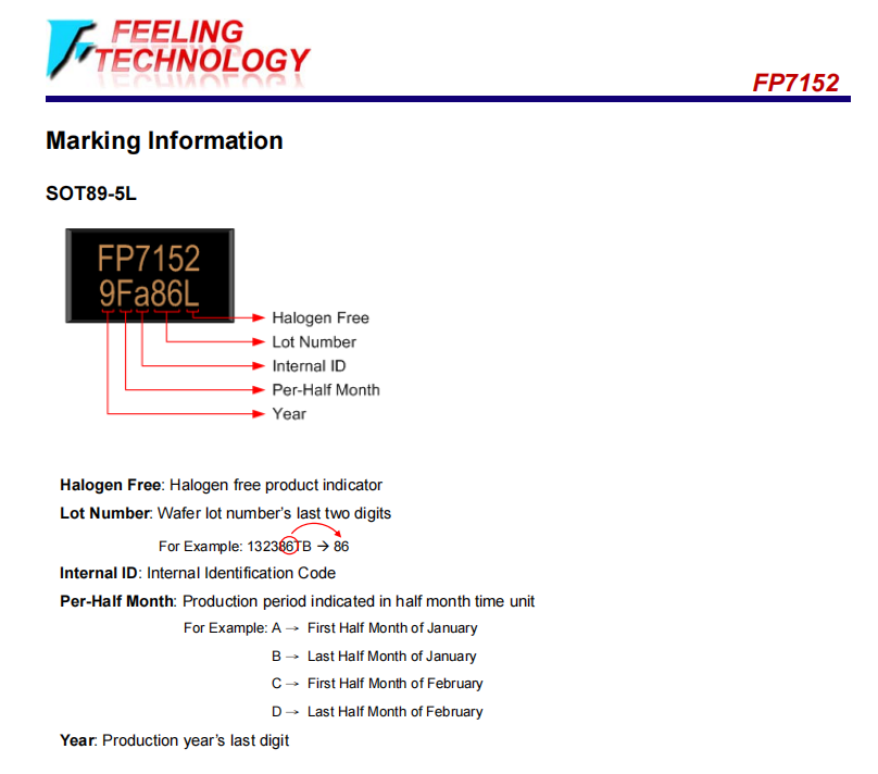 FP7152 1A带有内部开关的LED驱动器芯片