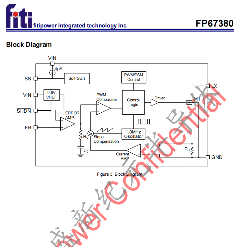 FP67380 1MHz 2.5A电流模式升压DC/DC转换器