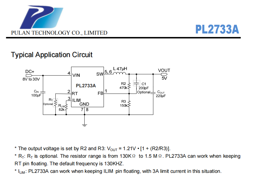PL2733A 宽范围同步降压控制器