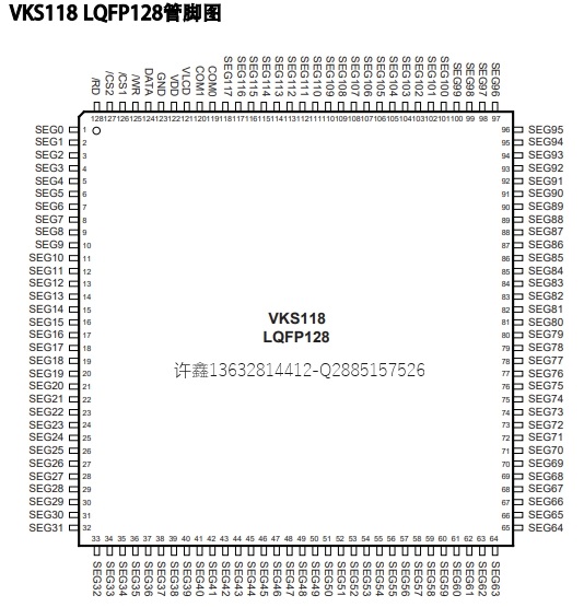 静态型段码屏驱动VKS118封装LQFP128/永嘉微电液晶显示驱动厂家