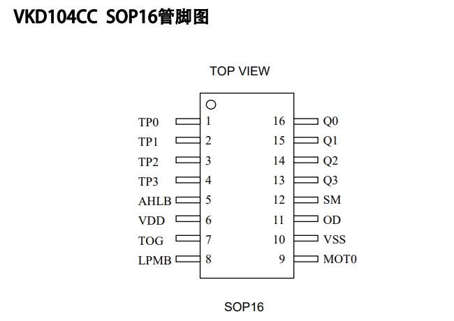 低电流四通道感应专业触摸芯片VKD104CC可用于蓝牙耳机触摸IC等等