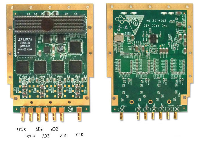 FMC子卡设计原理图：141-四路 250Msps 16bits AD FMC子卡 模拟信号、无线电