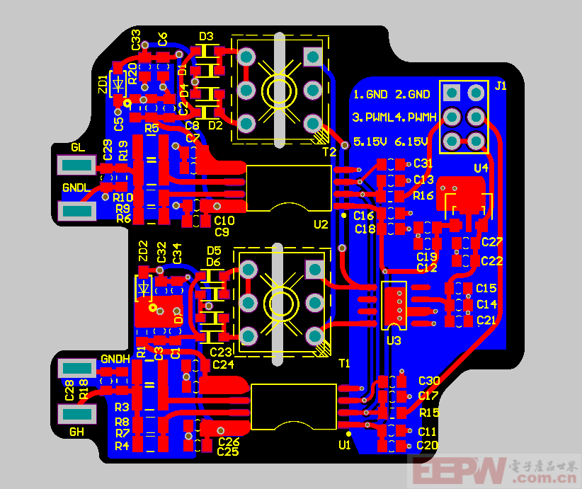 半桥驱动小板PCB.png