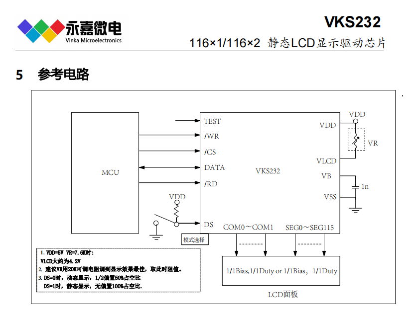 116*1/116*2静态/动态LCD液晶段码驱动芯片VKS232 LQFP128对比度好、可视角大