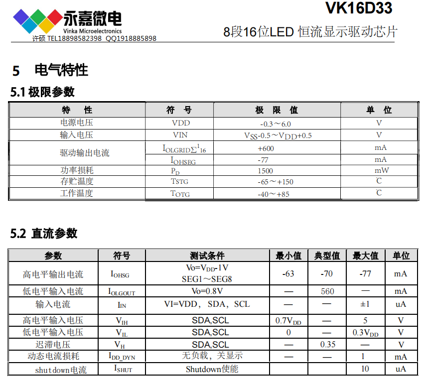 VK16D33 SOP28数码管恒流驱动IC抗干扰数显芯片高稳定LED驱动 原厂FAE支持