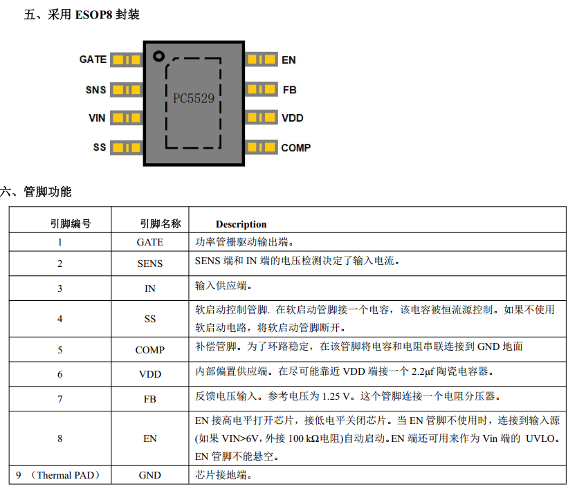 PC5529异步升压（BOOST)芯片600mA频率瞬态反应快