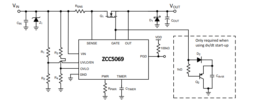 ZCC5069 高压热插拔和浪涌电流控制器替代LM5069