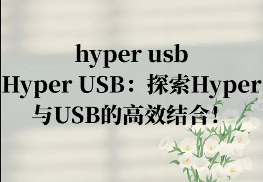 hyper usb，Hyper USB：探索Hyper与USB的高效结合！