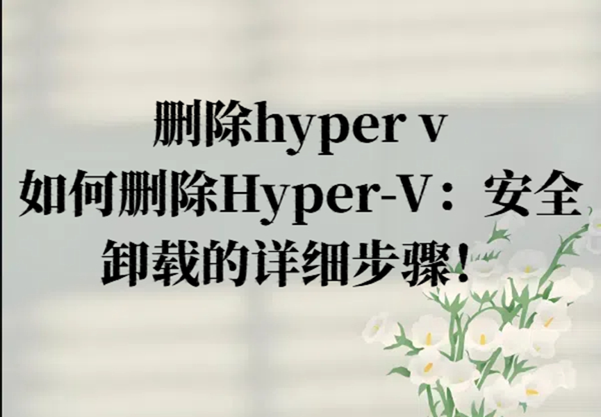 删除hyper v，如何删除Hyper-V：安全卸载的详细步骤！