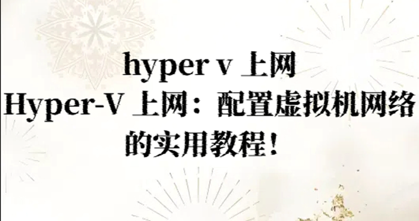 hyper v 上网，Hyper-V 上网：配置虚拟机网络的实用教程！