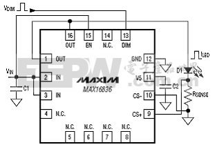 Maxim MAX16836多个高亮LED驱动方案