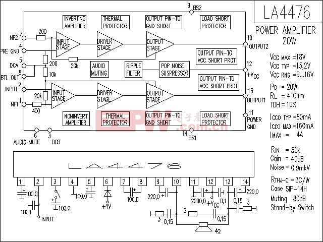 LA4476 音响IC电路