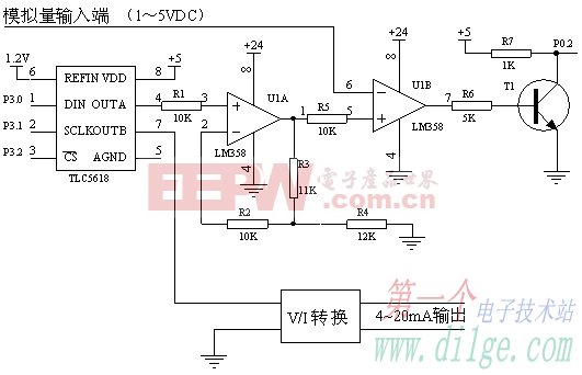 可编程双路12位D/A转换器TLC5618在工业仪表中的应用