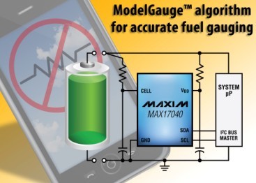 Maxim推出单节和2节电池电量计IC