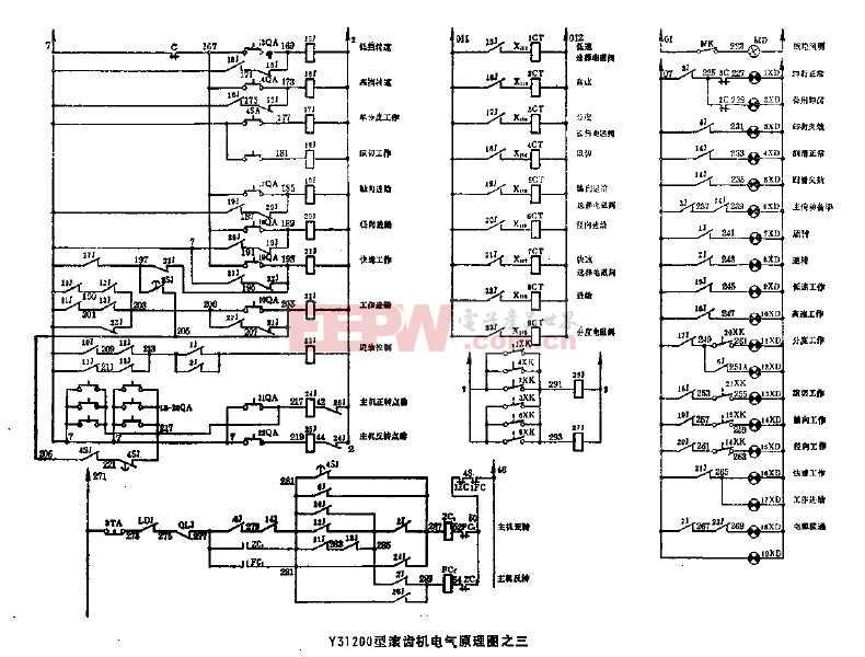 y31200型滚齿机电气原理图
