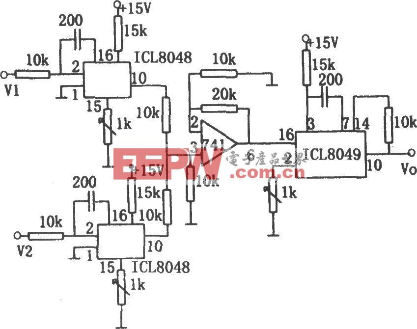 线性直流电压乘法器(ICL8048、ICL8049)