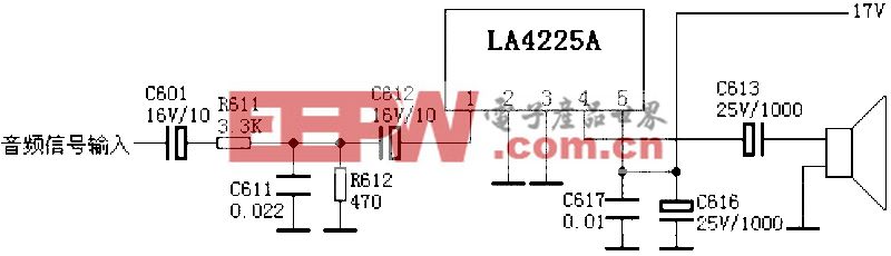 LA4225A 伴音功放电路