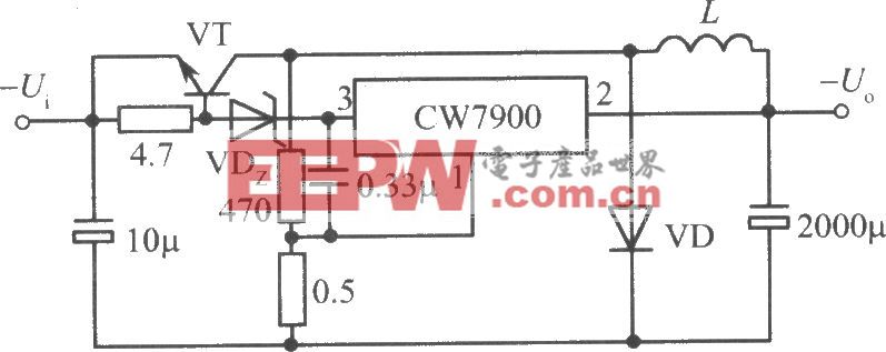 CW7900构成的自激开关式集成稳压电源电路