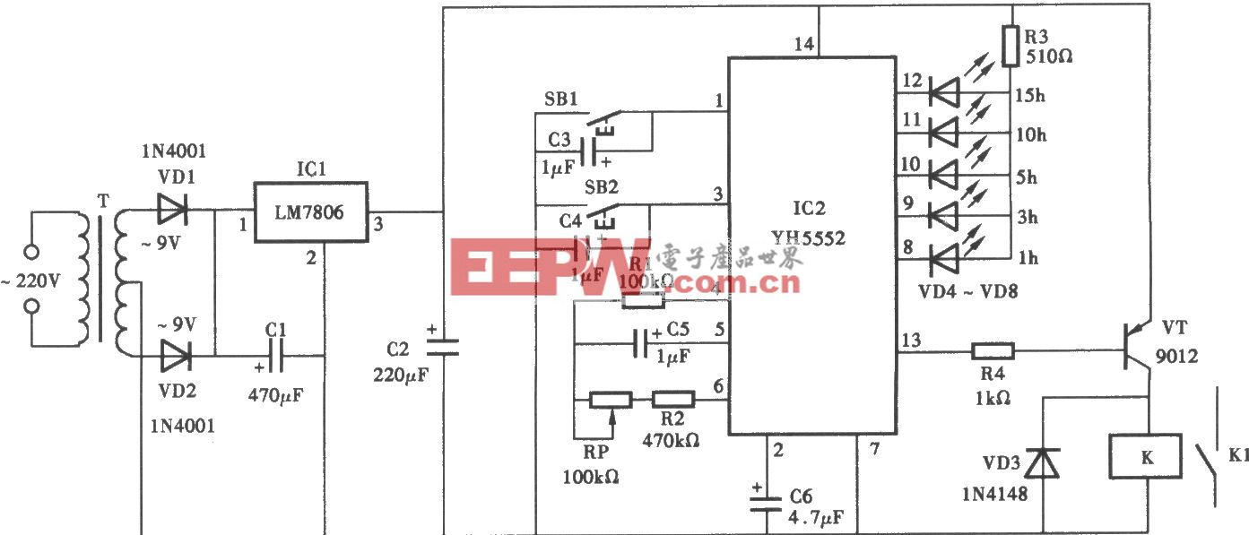 采用YI-15552的定時器電路