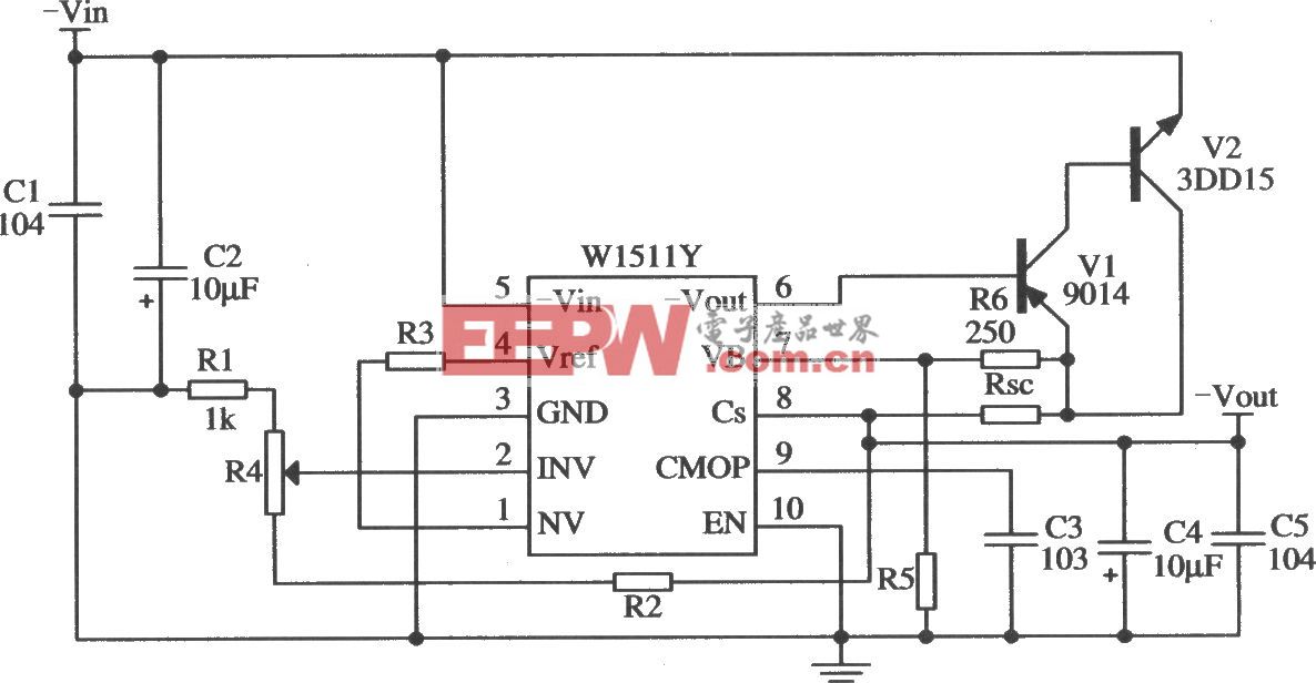 由W1511Y構成的低電壓大電流輸出的應用電路
