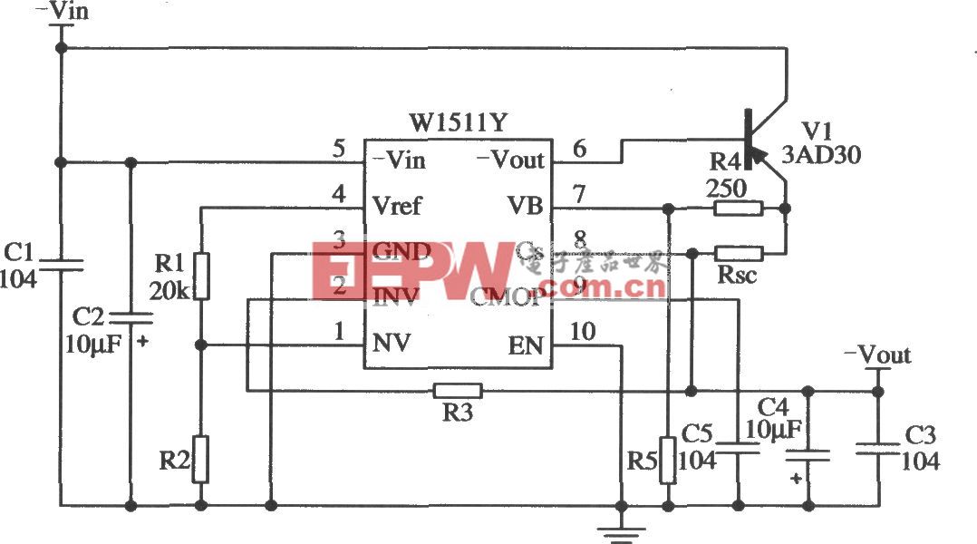 W1511的扩大输出电流的应用电路