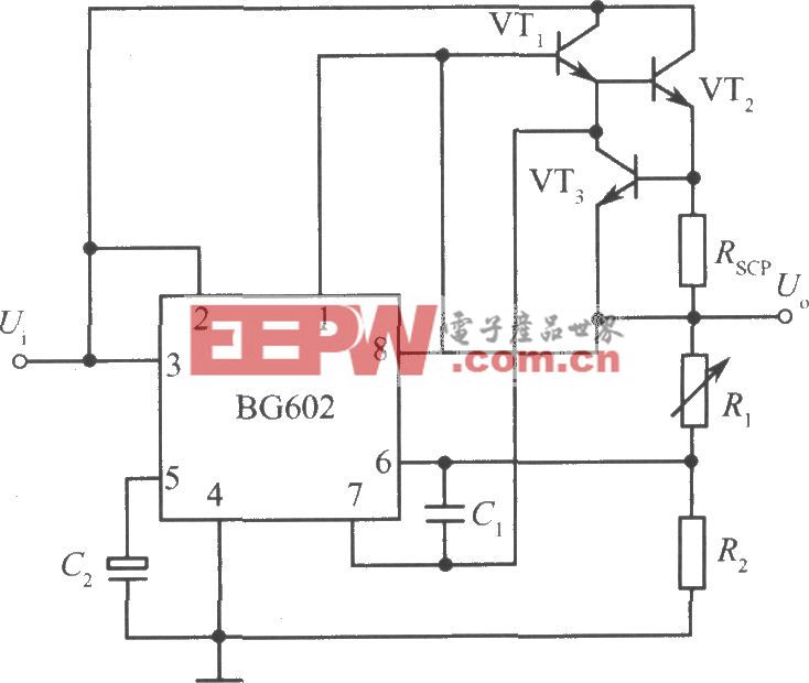 采用復合晶體管來擴展電流的BG602集成穩壓電源