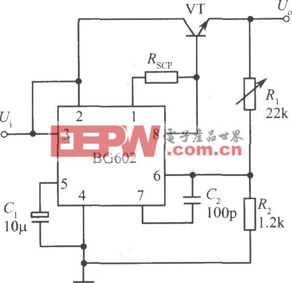 用NPN型功率晶体管扩流的BG602集成稳压电源